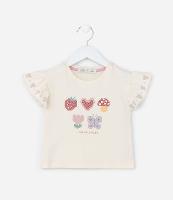 Blusa Infantil com Babadinho e Estampa Ícones Fofos - Tam 1 a 6 Anos - 1