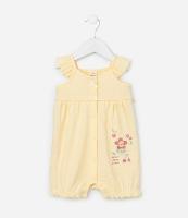 Macaquinho Infantil com Babado e Bordado Flor - Tam 0 a 18  meses - 1