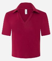 Blusa em Ribana com Gola Polo e Manga Curta - 1