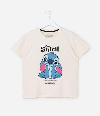 Camiseta Infantil com Estampa Stitch - Tam 5 a 14 Anos