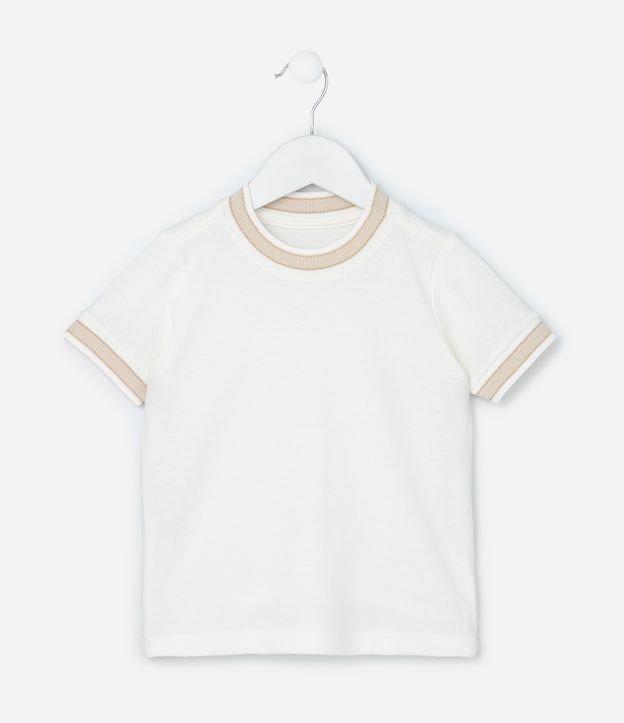 Camiseta Infantil Texturizada com Viés Contrastantes - Tam 1 a 6 Anos - 1
