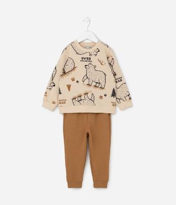 Conjunto Infantil com Estampa Ursos - Tam 1 a 6 Anos