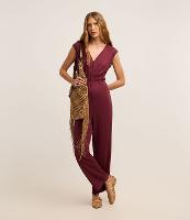 Macacão Flare em Viscose com Decote V e Elástico na Cintura - 2