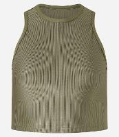 Regata Cropped Esportiva em Microfibra Canelada - 1