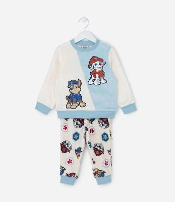 Pijama Infantil em Fleece com Bordado Patrulha Canina - Tam 1 a 4 Anos