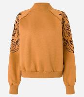 Casaco em Moletom com Cava Raglan e Bordado Floral - 1