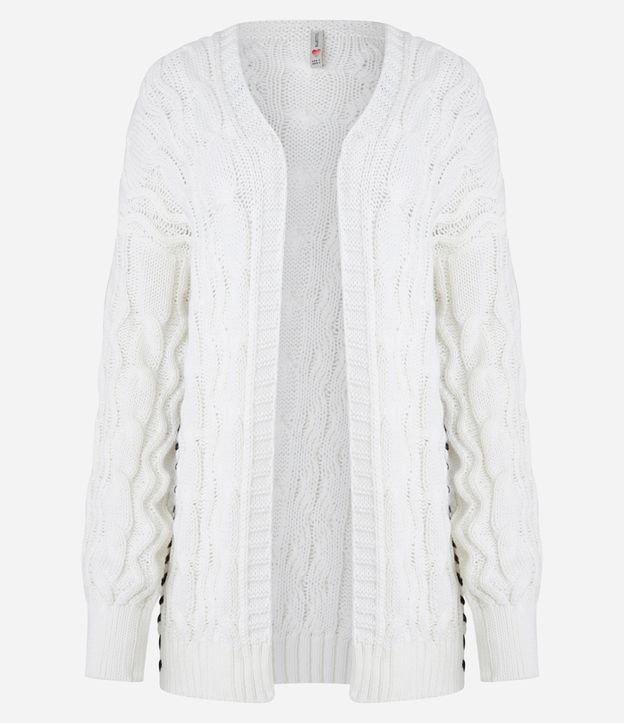 Casaco Alongado em Tricô com Detalhe Lateral - 1