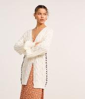 Casaco Alongado em Tricô com Detalhe Lateral - 2