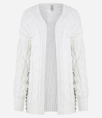 Casaco Alongado em Tricô com Detalhe Lateral