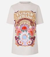 Camiseta Alongada em Algodão com Estampa Floral - 2