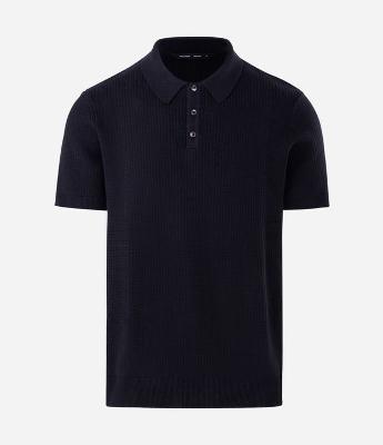 Camisa Polo Regular em Tricô com Botões Contrastantes