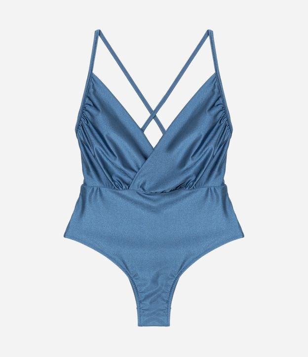 Maiô Cavado em Microfibra com Busto Transpassado e Franzido - 1