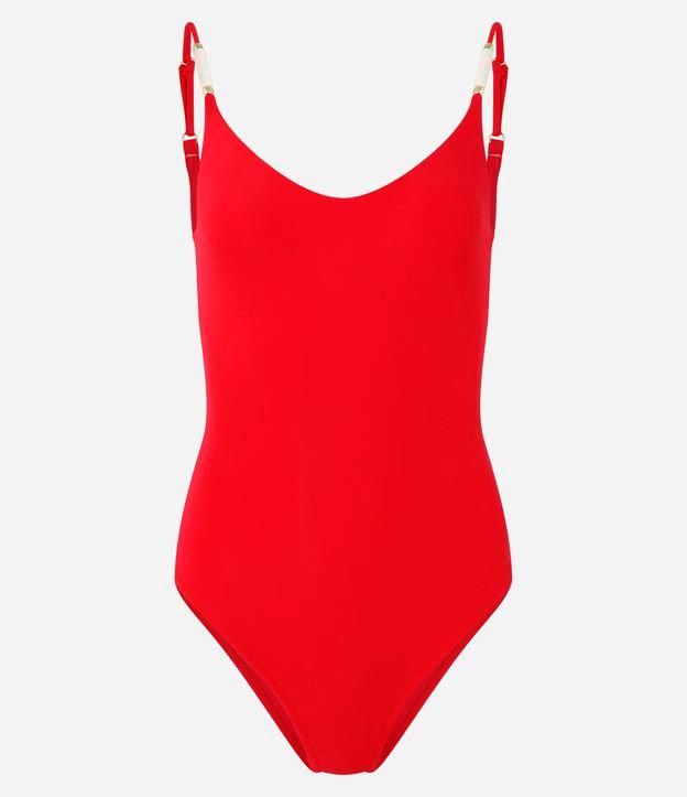 Maiô em Microfibra com Decote nas Costas e Aviamento na Alça - 1