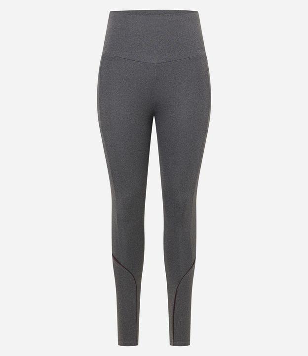 Calça Legging Esportiva com Cós Alto e Frisos - 1