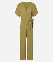 Macacão Reto em Viscolinho Transpassado com Amarração - 1