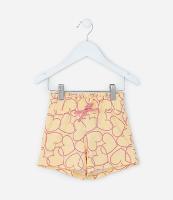 Short Infantil Canelado com Estampa Corações - Tam 1 a 6 Anos - 1