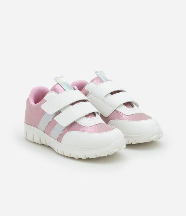 Tênis Infantil com Velcro e Recortes Holográficos - Tam 20 a 27 - 1