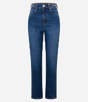 Calça Reta Comfort em Jeans com Grilhão no Cós - 1