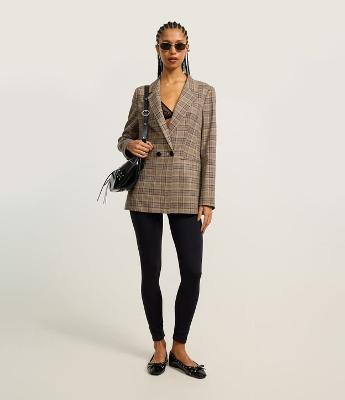 Calça Legiing em Poliamida Texturizada com Cinto