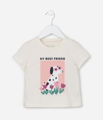 Blusa Infantil com Estampa Cachorro de Óculos - Tam 1 a 6 Anos