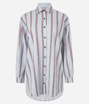 Camisola Americana em Viscose com Listras