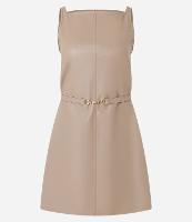 Vestido Curto em PU com Cinto de Fivela Diferenciada - 1
