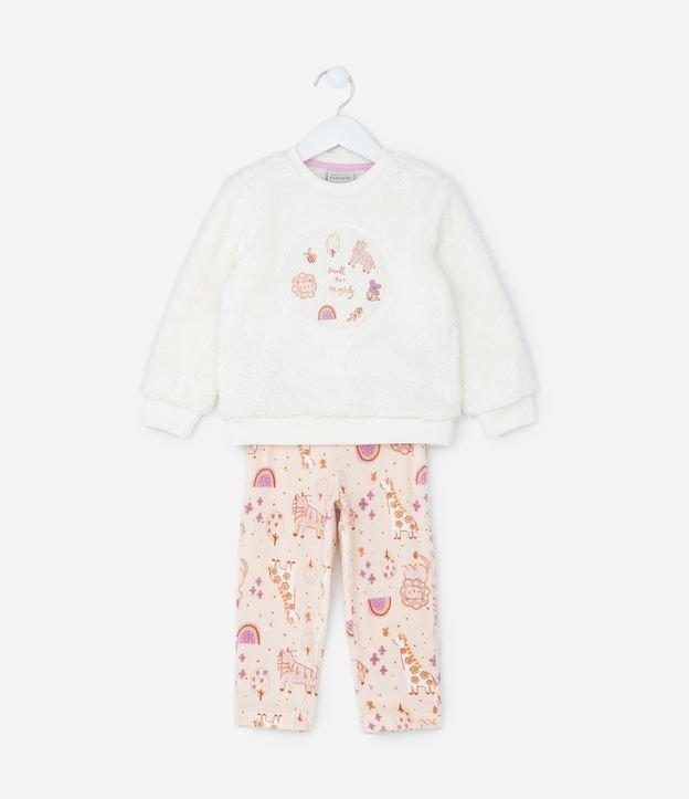 Pijama Infantil em Fleece com Estampa Bichinhos - Tam 2 a 4 Anos - 1