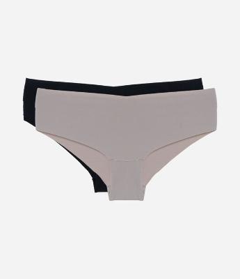 Kit 02 Calcinhas Boyshort em Microfibra com Corte a Fio