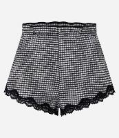 Short de Pijama com Estampa Xadrez Vichy e Renda - 1