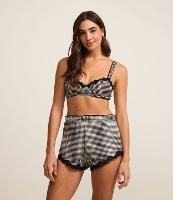 Short de Pijama com Estampa Xadrez Vichy e Renda - 3