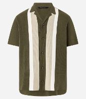 Camisa Regular em Tricô com Listras Contrastantes - 1