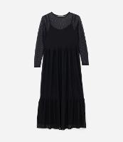 Vestido Midi Tule Sobreposto com Babados Curve & Plus Size - 1