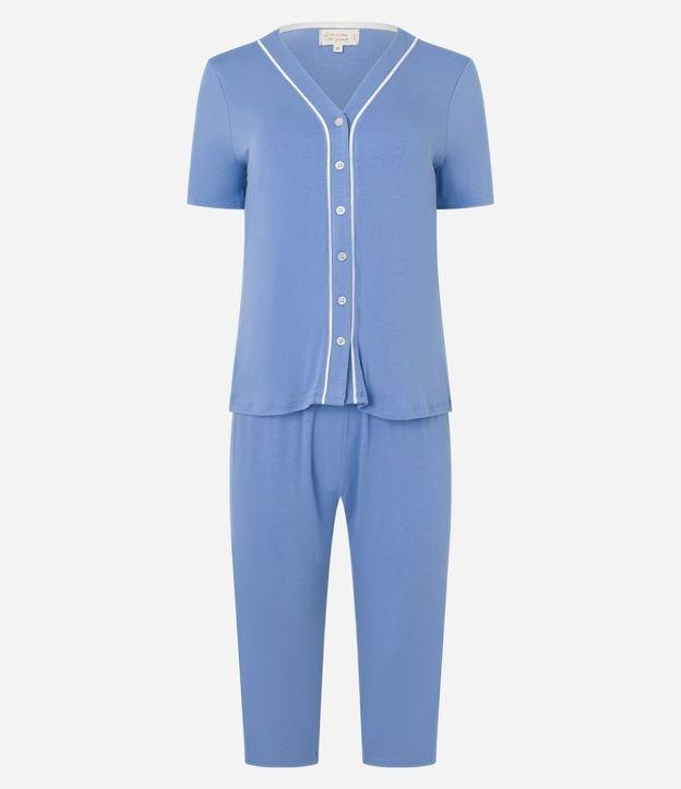 Pijama Americano Capri em Viscose com Friso - 1