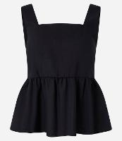 Blusa Peplum em Viscolinho com Decote Quadrado - 1