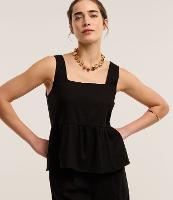 Blusa Peplum em Viscolinho com Decote Quadrado - 2