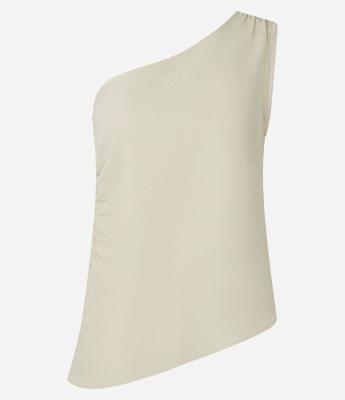 Blusa Ombro Só em Viscolinho com Franzidos