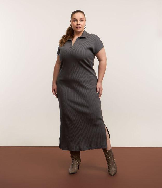 Vestido Curto em Ribana com Gola Polo Curve & Plus Size - 2