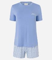 Pijama Short Doll com Estampa Xadrez e Frase - 1