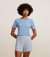 Pijama Short Doll com Estampa Xadrez e Frase - 2