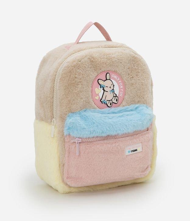 Mochila Infantil com Pelinhos e Estampa Coelhinho - Tam U - 1