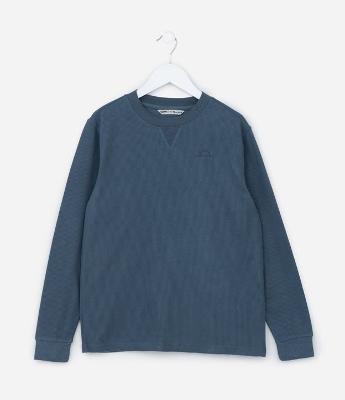 Camiseta Infantil Texturizada com Bordado - Tam 5 a 14 Anos