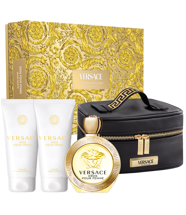 Coffret Perfume Eros Femme Eau de Toilette 100ml + Gel de Banho 100ml + Loção Corporal 100ml + Nécessaire - 1