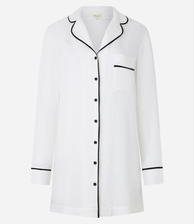 Camisola Americana com Bolsinho e Detalhes Contrastantes - 1