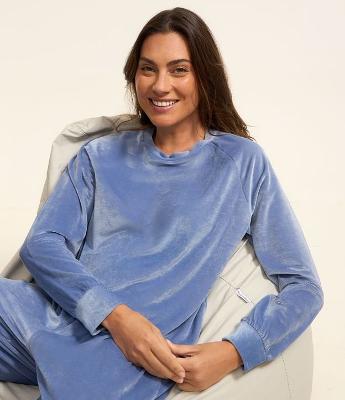 Pijama Longo em Plush com Punhos Ajustados