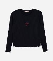 Blusa em Ribana com Estampa Bordada Amour Curve & Plus Size - 1