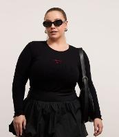 Blusa em Ribana com Estampa Bordada Amour Curve & Plus Size - 2