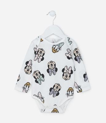 Body Infantil com Estampa Minnie e Margarida - Tam 0 a 24 meses