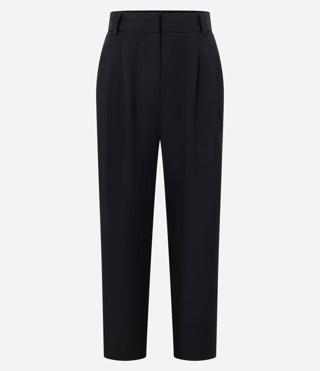 Calça Reta Alfaiatada com Passantes e Pregas - 1