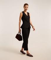 Calça Reta Alfaiatada com Passantes e Pregas - 2