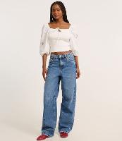 Blusa em Ribana com Lacinho no Busto e Bordado Floral - 2